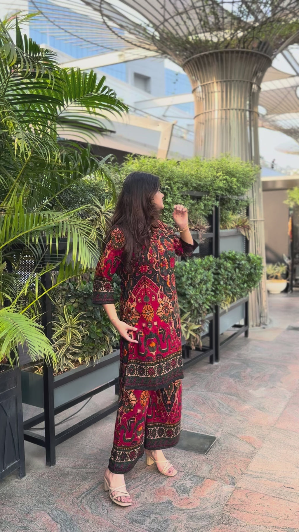 Megh – Red & Black Ethnic Print Cotton Co-ord Set